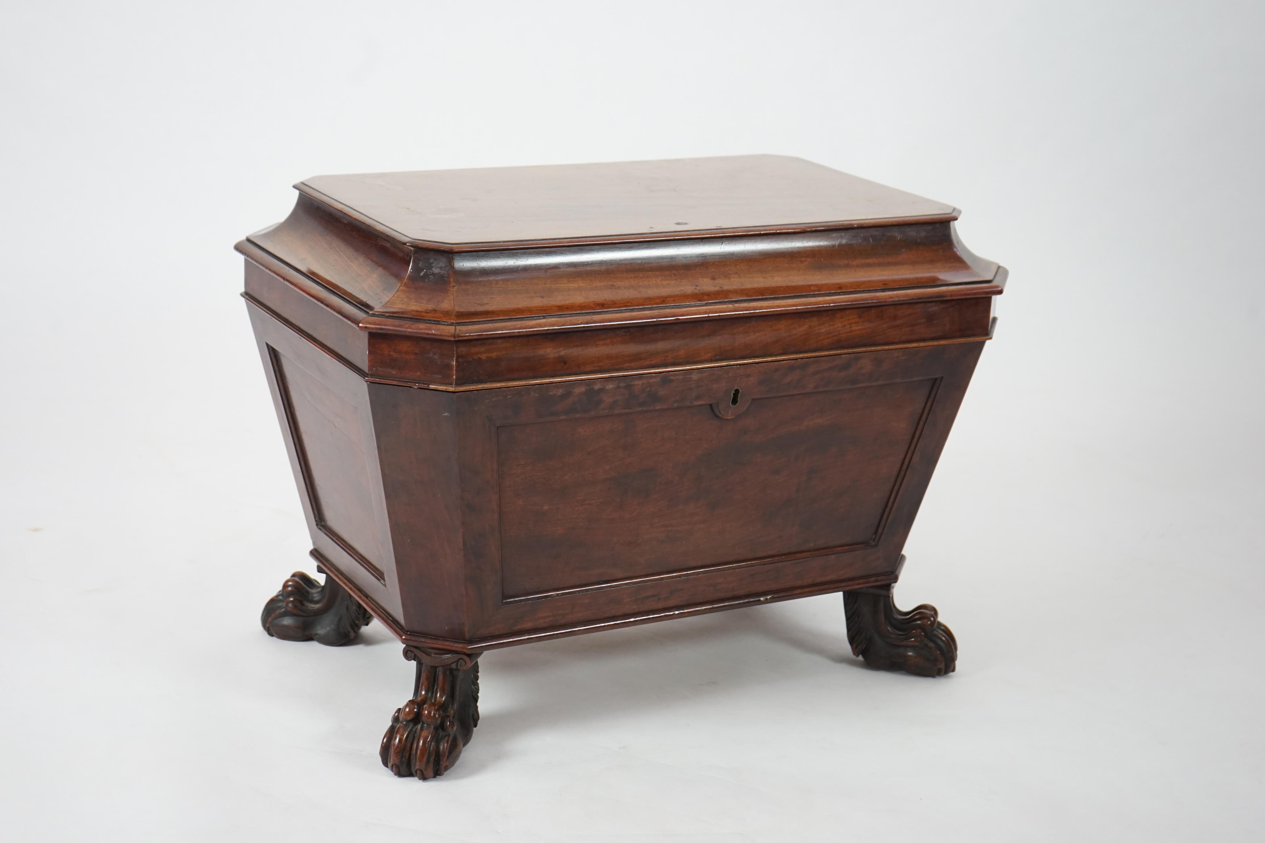 A Regency mahogany sarcophagus wine cooler